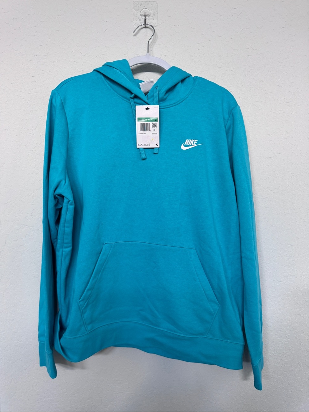 NWT Nike Women's Club Fleece Pullover Hoodie teal sz XL - Picture 2 of 8